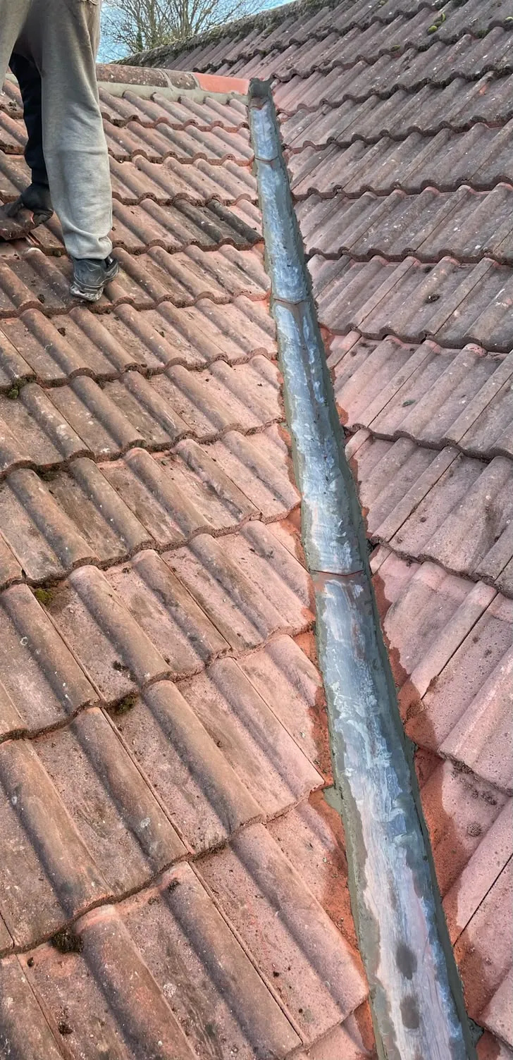 Long lead valley between two roof slopes