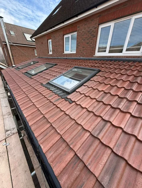 Re-roofed extension with a new Velux window
