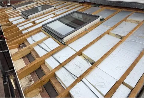 New insulation and battens with Velux frames